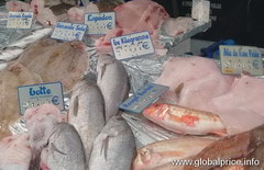 Prices of food at the market in Paris, Various fresh fish